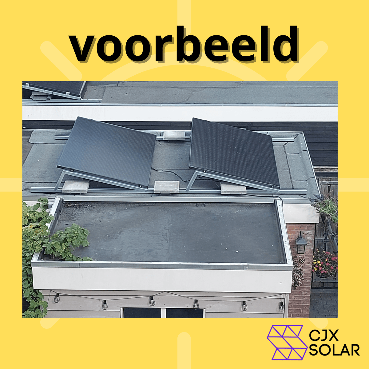 CJX Solar montage set voor platdak 2 rijen (voor plug & play set)