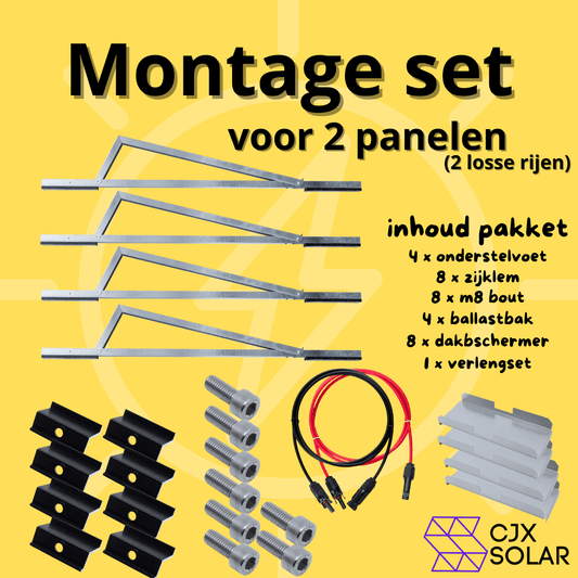 CJX Solar montage set voor platdak 2 rijen (voor plug & play set)