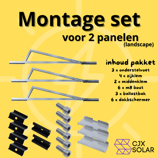 CJX Solar montage set voor platdak (voor plug & play set)