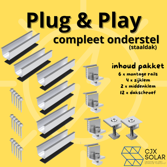 CJX Solar staaldak montage set ( voor plug & play set )