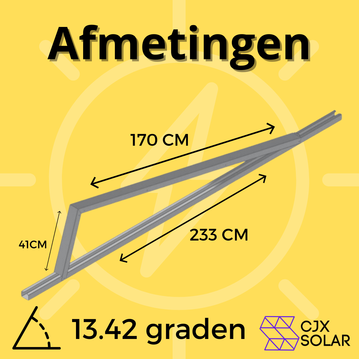 CJX Solar onderstel Portrait (voor plug & play set)