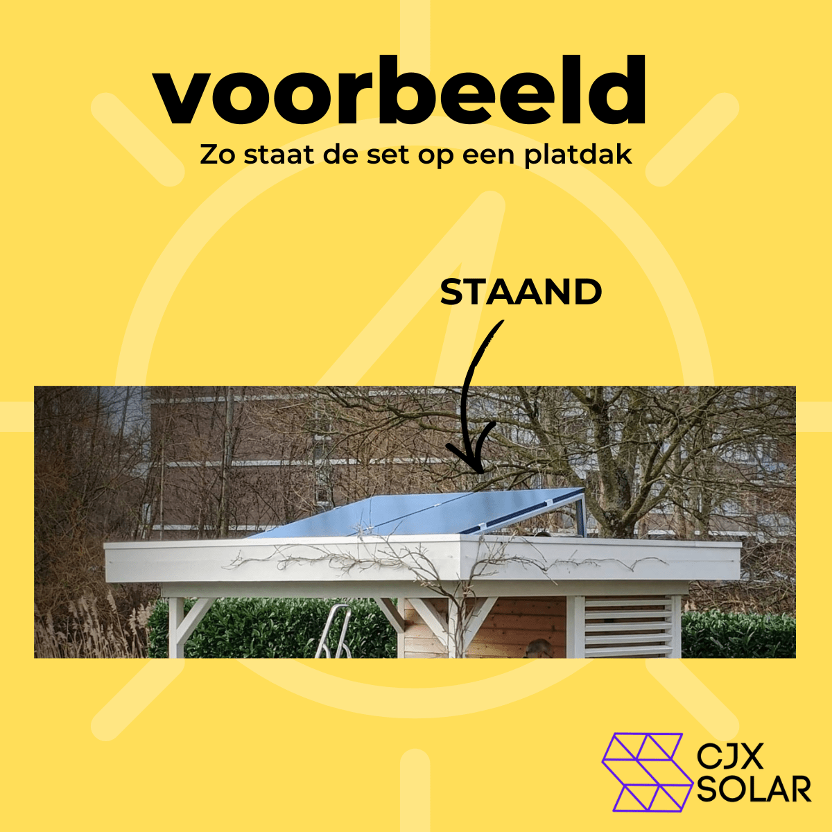 Montageset plat dak portrait opstelling – CJX Solar Plug & Play Zonnepanelen