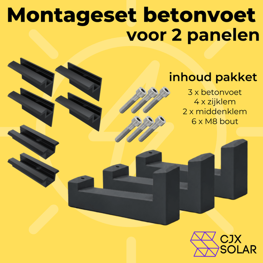 Betonvoet montage voor Plug & Play Zonnepanelen - CJX Solar