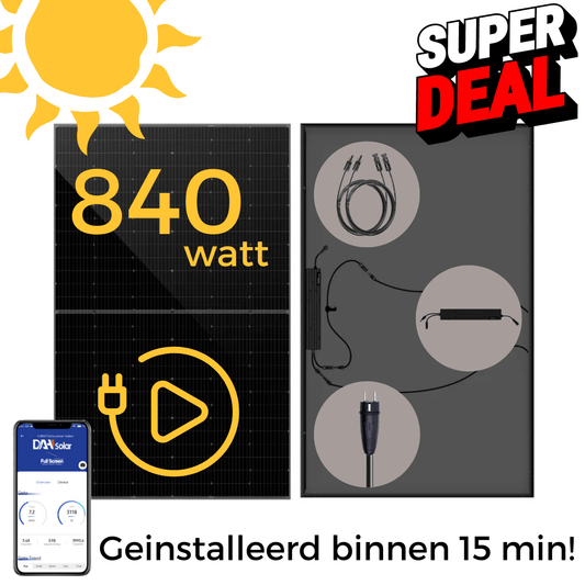 Plug & Play - Zonnepanelen Set 2 Panelen - 840 watt - compleet - CJX Solar